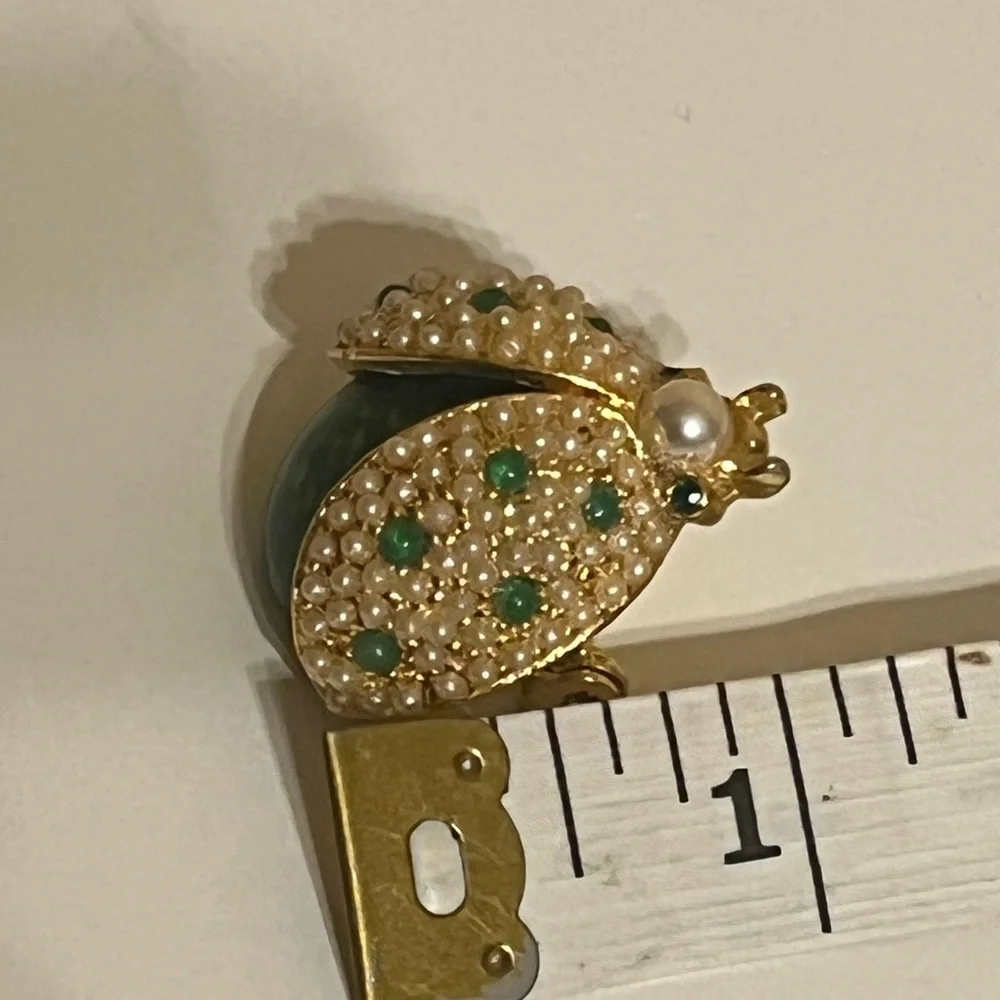 Beetle Bug Goldtone Stick Pin Brooch - Picture 9 of 9